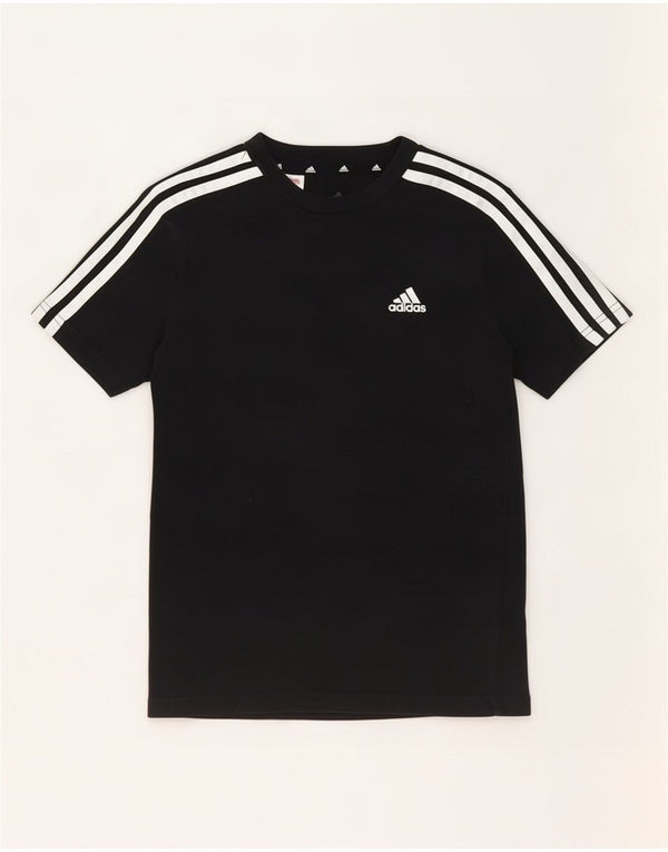 Adidas Boys T-Shirt Top 9-10 Years Black Cotton