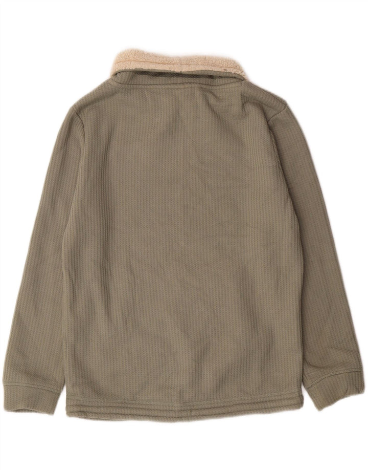 Weird Fish Womens Sherpa Roll Neck Sweatshirt Jumper UK 12 Medium Green