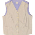 BENETTON Womens Waistcoat IT 44 Medium Purple Pinstripe Cotton Vintage Benetton and Second-Hand Benetton from Messina Hembry 