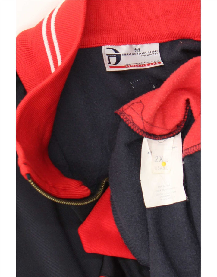 Sergio Tacchini Mens Tracksuit Top Jacket 2XL Navy Blue Colourblock