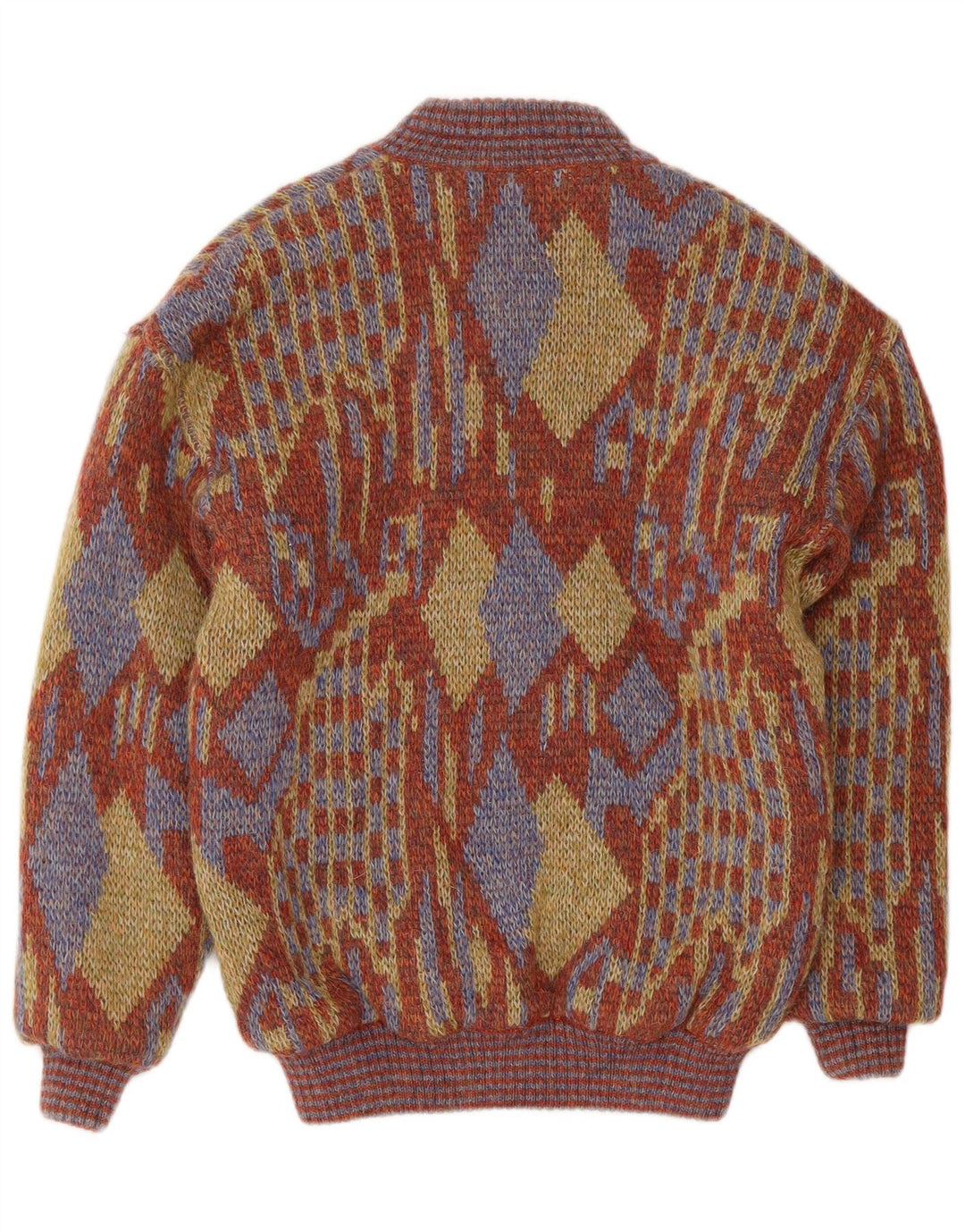 DOLOMITEN Mens Knit Reversible Jacket UK 38 Medium Multicoloured Geometric