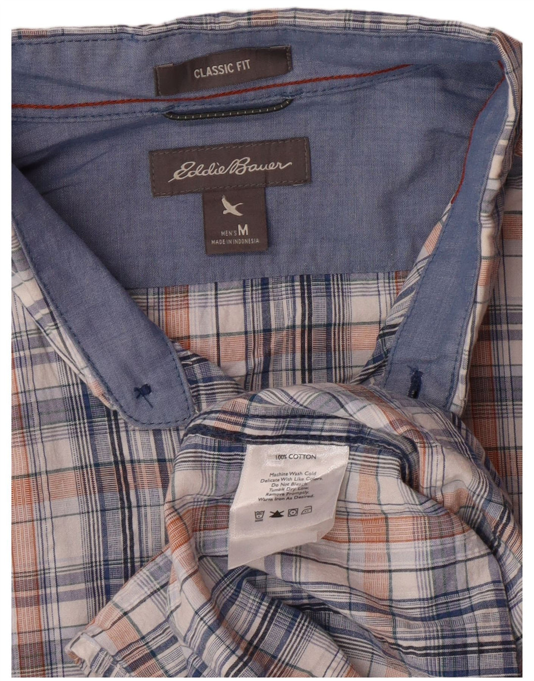 EDDIE BAUER Mens Classic Fit Short Sleeve Shirt Medium Multicoloured Check