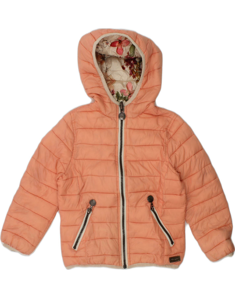 CHAMPION Girls Hooded Reversible Padded Jacket 3-4 Years 2XS White Floral | Vintage Champion | Thrift | Second-Hand Champion | Used Clothing | Messina Hembry 