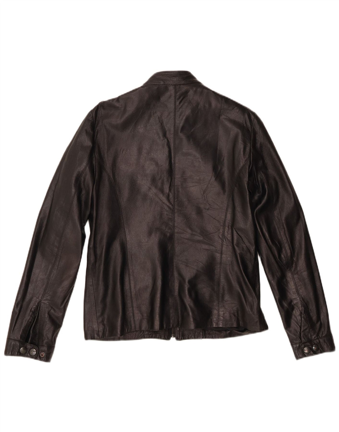 Vintage Womens Leather Jacket IT 46 Large Black Leather