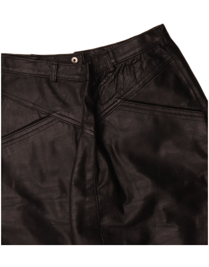 Vintage Womens Leather Pencil Skirt W26 Small  Black