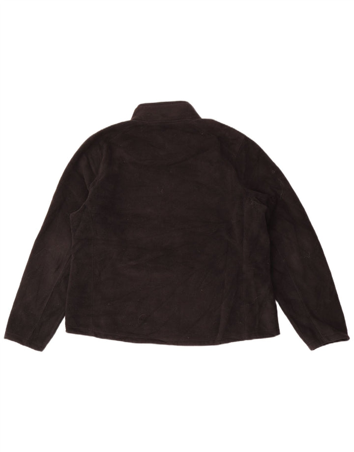 Eddie Bauer Womens Oversized Fleece Jacket UK 18 XL Black Polyester