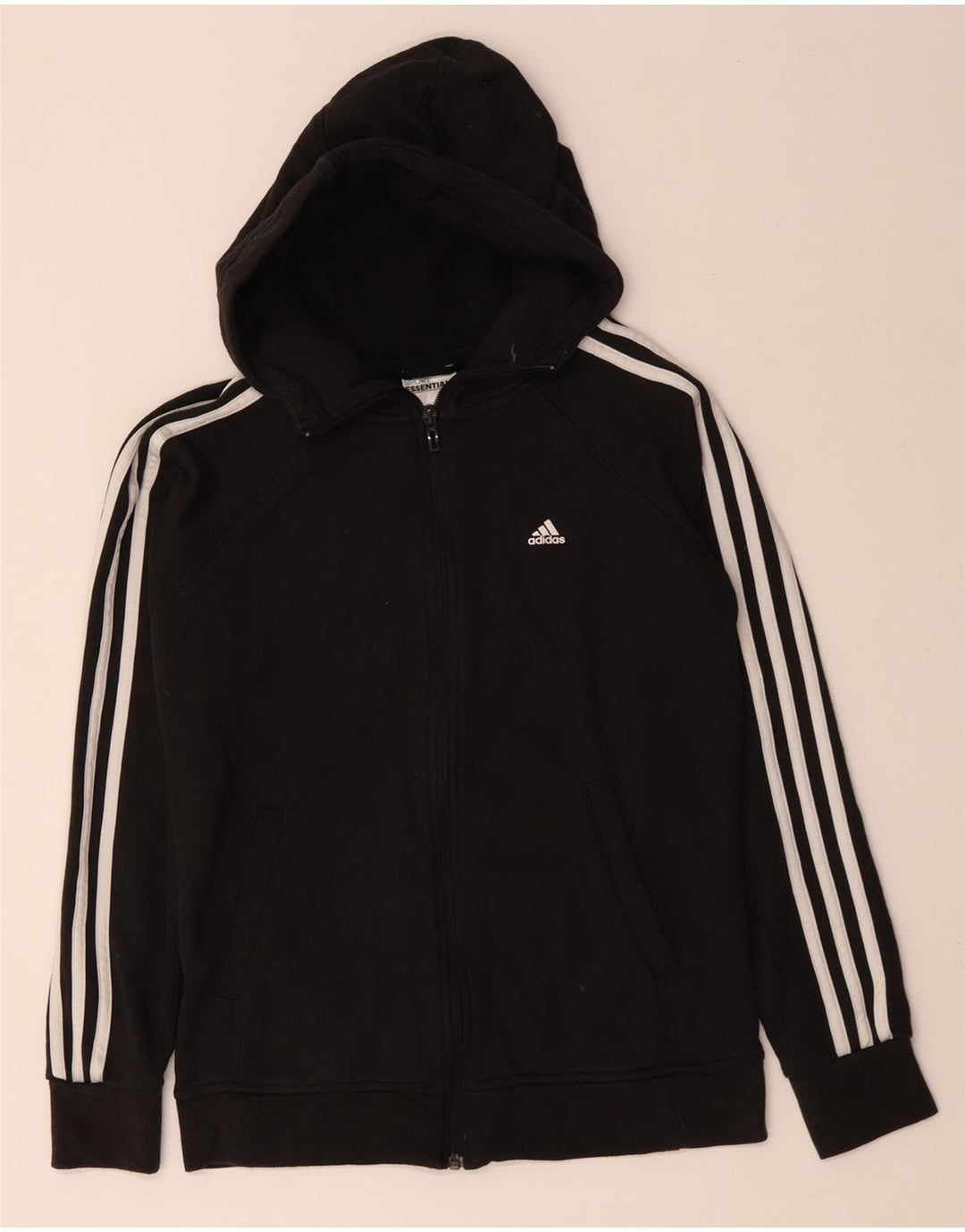 Adidas Womens Climalite Zip Hoodie Sweater UK 8/10 Small Black Cotton