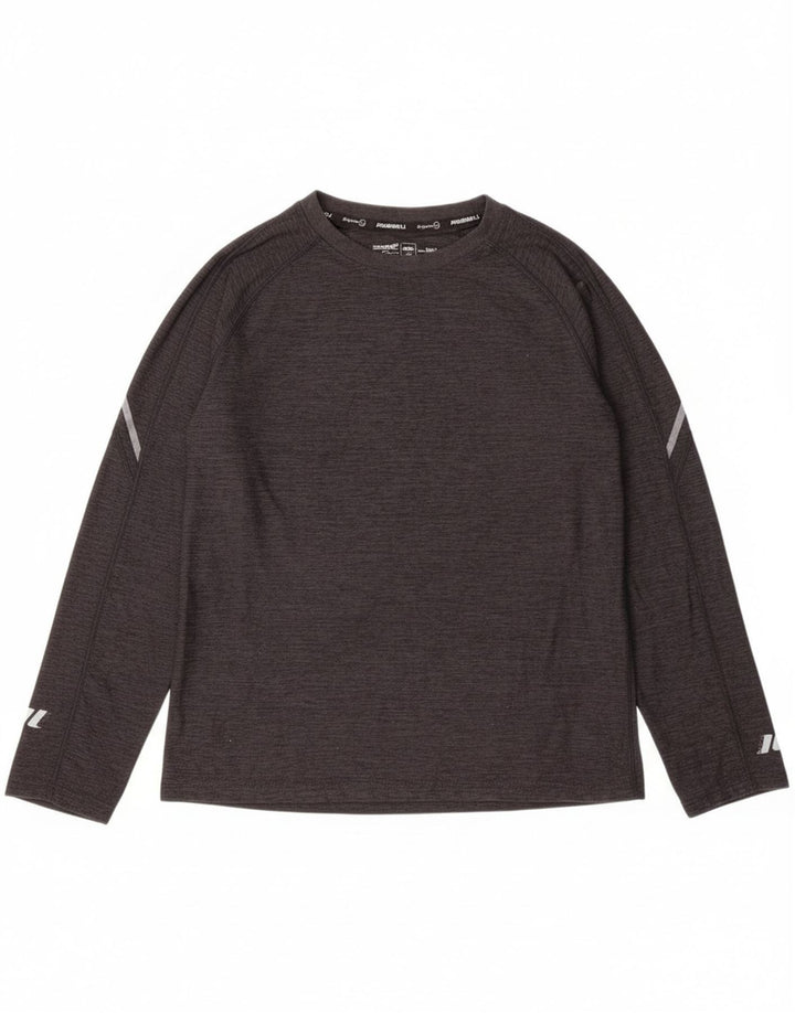 RUSSELL ATHLETIC Boys Top Long Sleeve 11-12 Years Large  Black Polyester