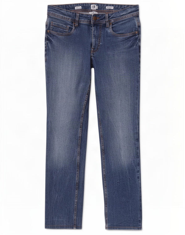 Dack's Mens Regular Fit Straight Jeans IT 46 Small W30 L30 Blue Cotton