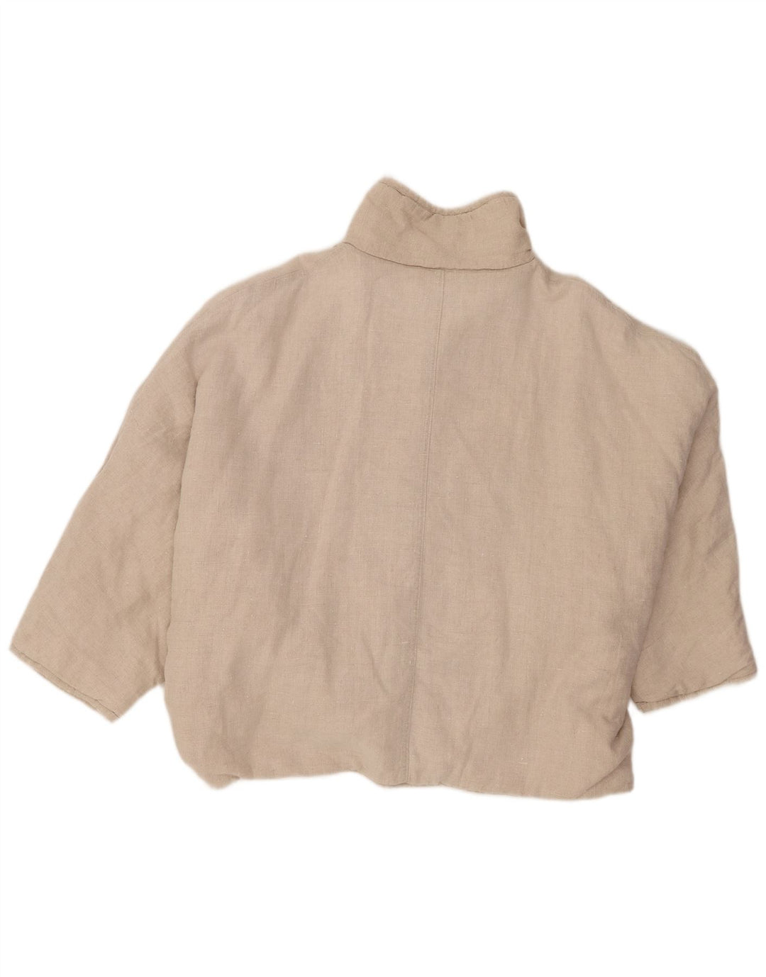 Vintage Womens 3/4 Sleeve Bomber Jacket UK 16 Large Beige Colourblock