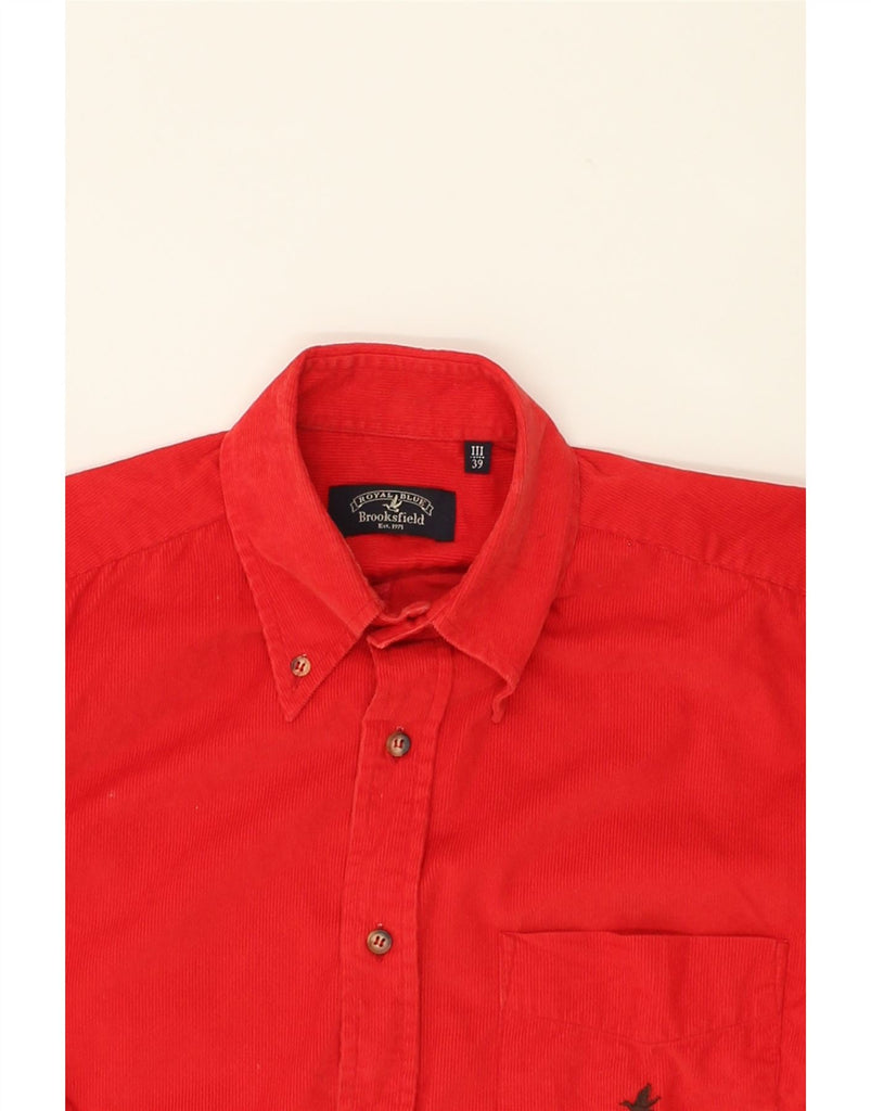 BROOKSFIELD Mens Corduroy Shirt Size 39 Medium Red | Vintage Brooksfield | Thrift | Second-Hand Brooksfield | Used Clothing | Messina Hembry 