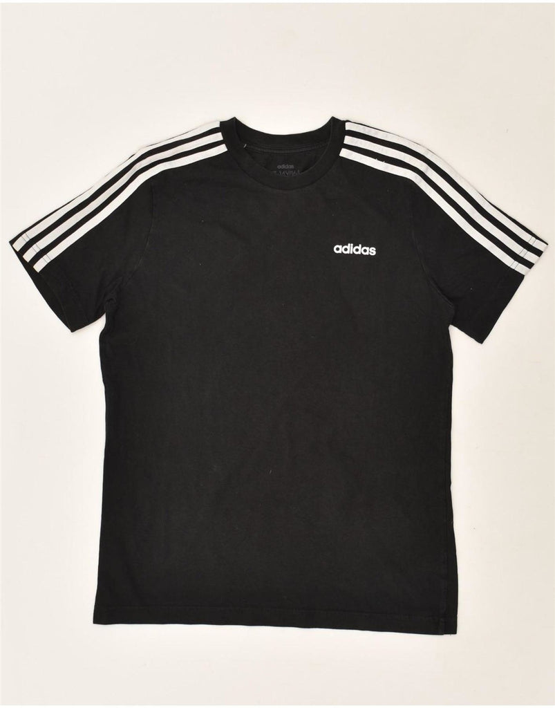 ADIDAS Boys T-Shirt Top 13-14 Years Black Cotton | Vintage Adidas | Thrift | Second-Hand Adidas | Used Clothing | Messina Hembry 