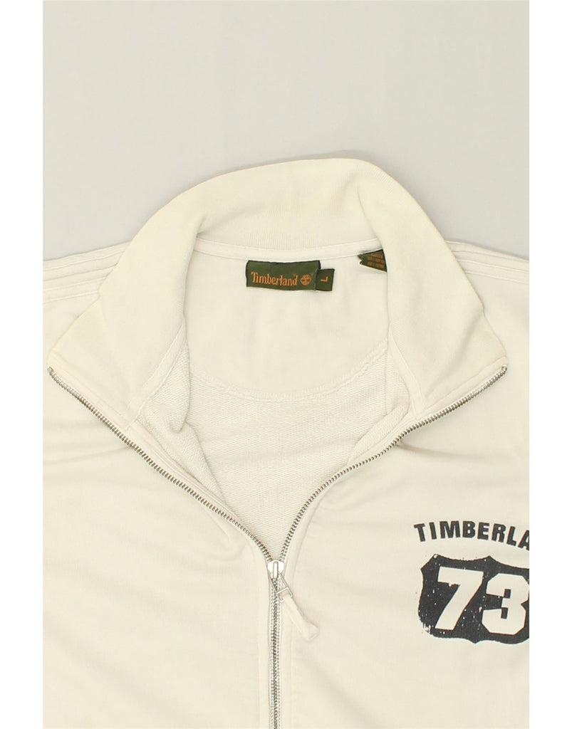 TIMBERLAND Mens Tracksuit Top Jacket Large White Cotton | Vintage Timberland | Thrift | Second-Hand Timberland | Used Clothing | Messina Hembry 