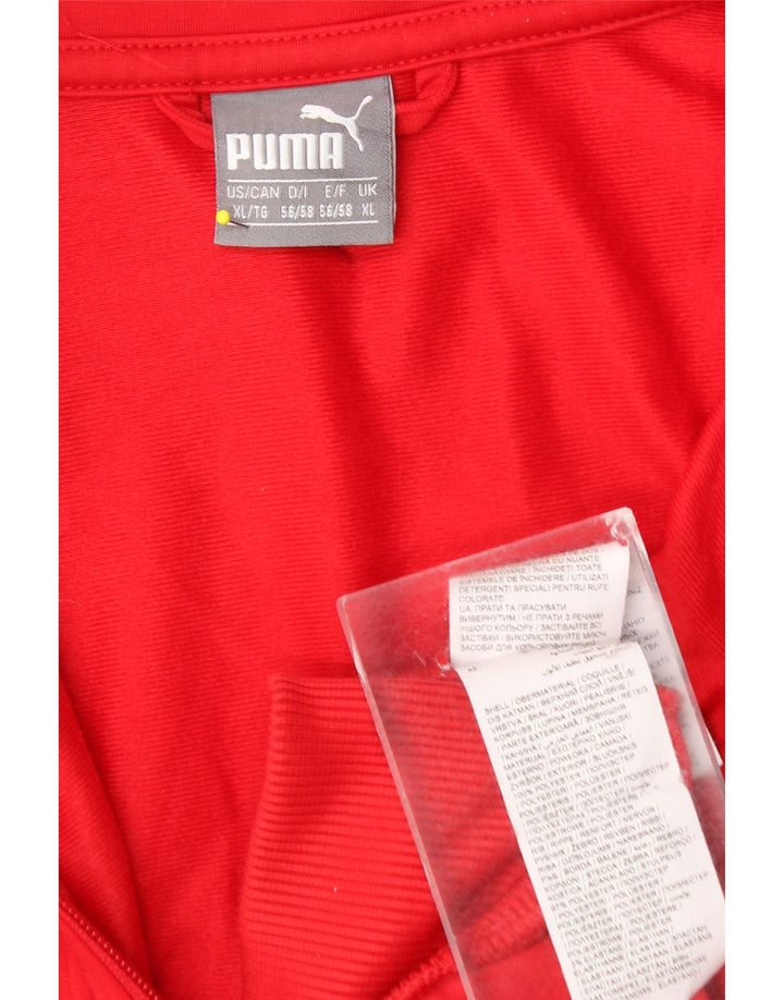 Puma Mens Tracksuit Top Jacket XL Red Colourblock Polyester
