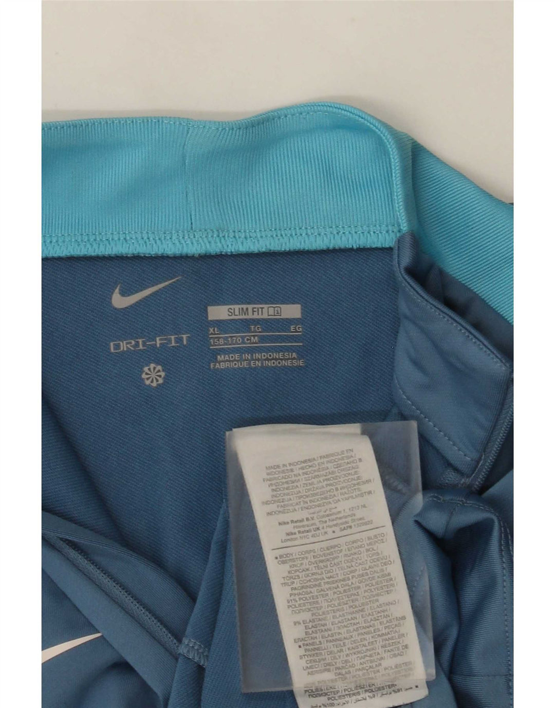 Nike Boys Dri Fit Slim Zip Neck Pullover Tracksuit Top 13-14 Years XL Blue
