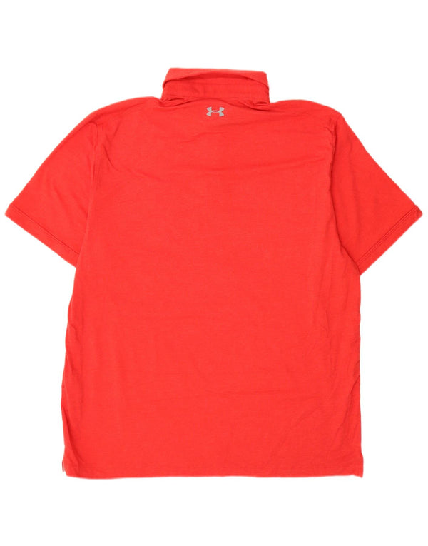 Under Armour Mens Heat Gear Loose Fit Polo Shirt 2XL Red Cotton