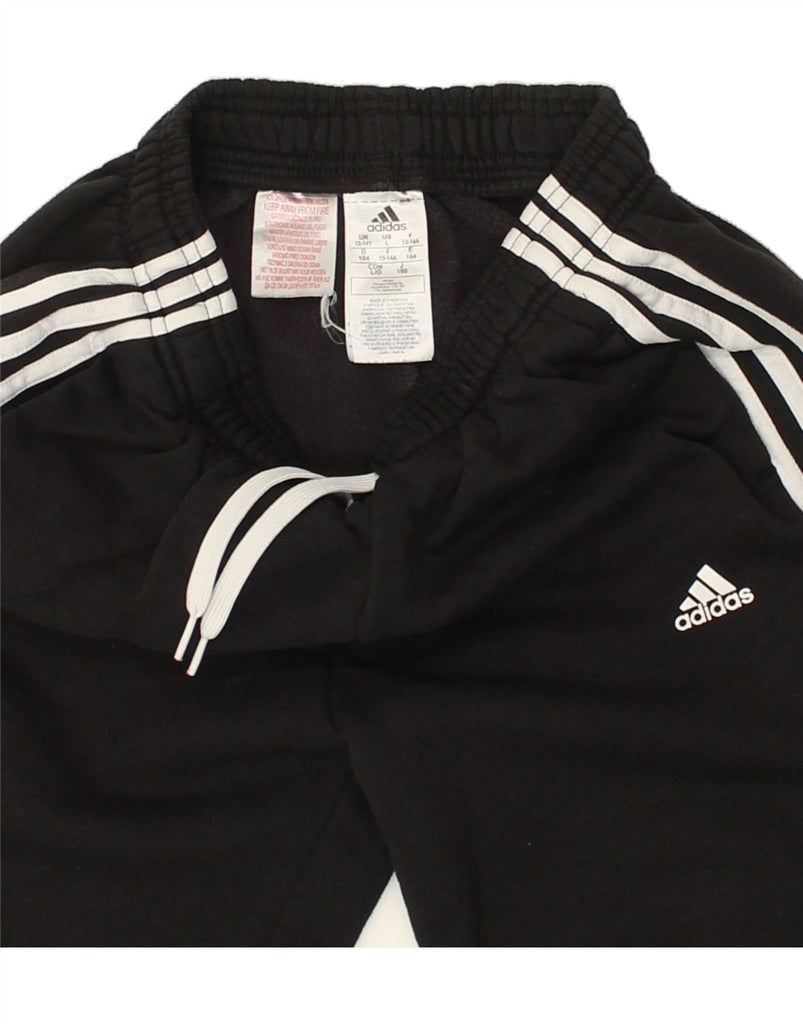 ADIDAS Boys Tracksuit Trousers Joggers 13-14 Years Black Cotton | Vintage Adidas | Thrift | Second-Hand Adidas | Used Clothing | Messina Hembry 