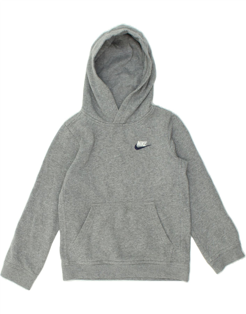 NIKE Boys Hoodie Jumper 8-9 Years Small Grey Cotton | Vintage Nike | Thrift | Second-Hand Nike | Used Clothing | Messina Hembry 