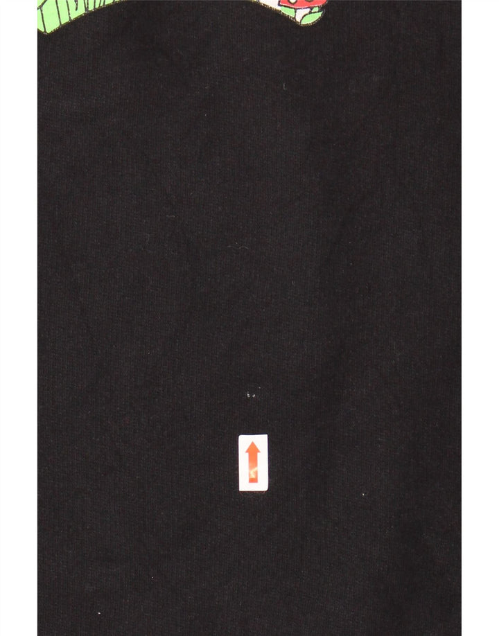 LEVI'S Womens Graphic Sweatshirt Jumper UK 10 Small Black Floral Cotton