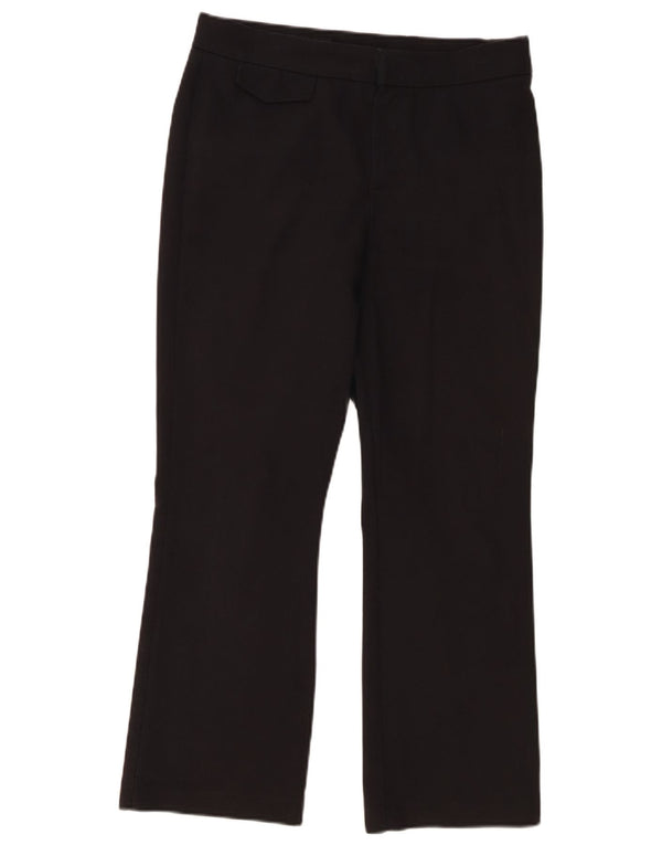 Zara Womens Bootcut Cropped Trousers Medium W28 L25 Black Cotton