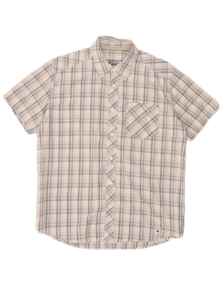 Wrangler Mens Short Sleeve Shirt Medium White Check Cotton