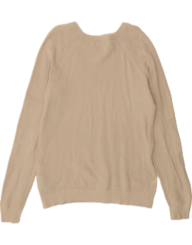 KAPPA Womens Boat Neck Jumper Sweater UK 14 Medium Beige Cotton Vintage Kappa and Second-Hand Kappa from Messina Hembry 