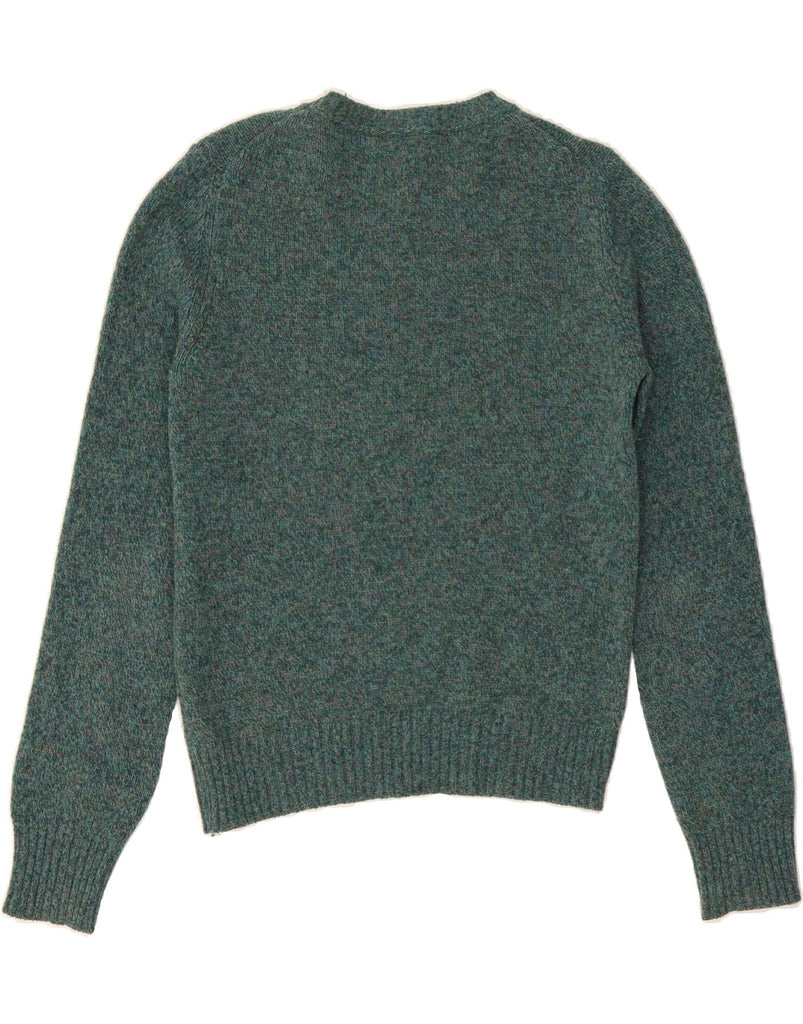 BENETTON Womens Crew Neck Jumper Sweater UK 12 Medium Green Flecked Wool Vintage Benetton and Second-Hand Benetton from Messina Hembry 