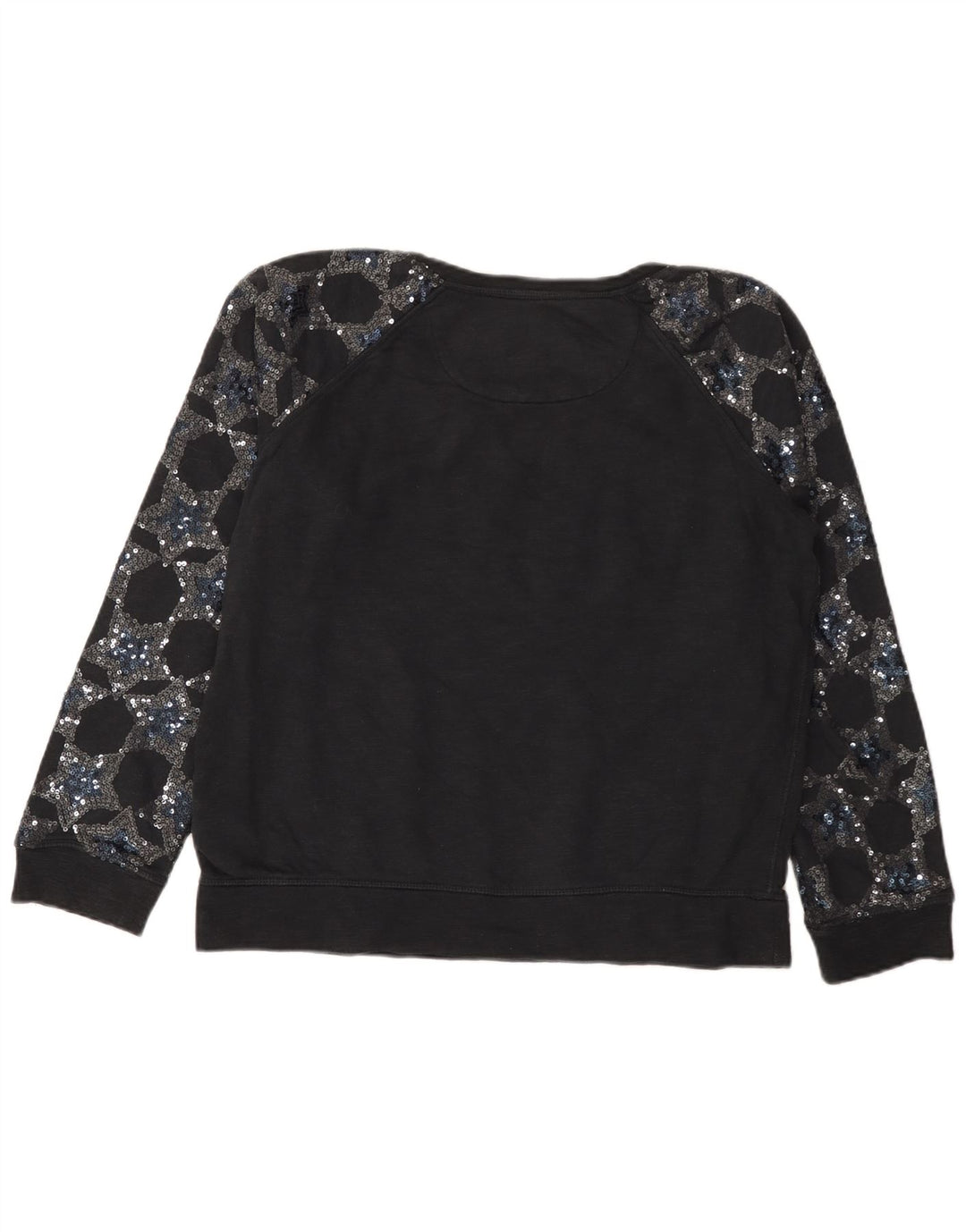 SUPERDRY Womens Graphic Sweatshirt Jumper UK 16 Large Black Cotton