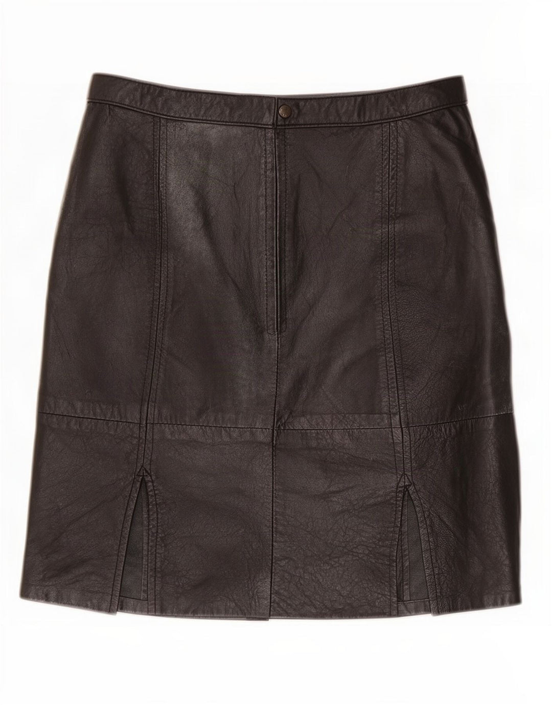Vintage Womens Leather Skirt IT 44 Medium W30 Black