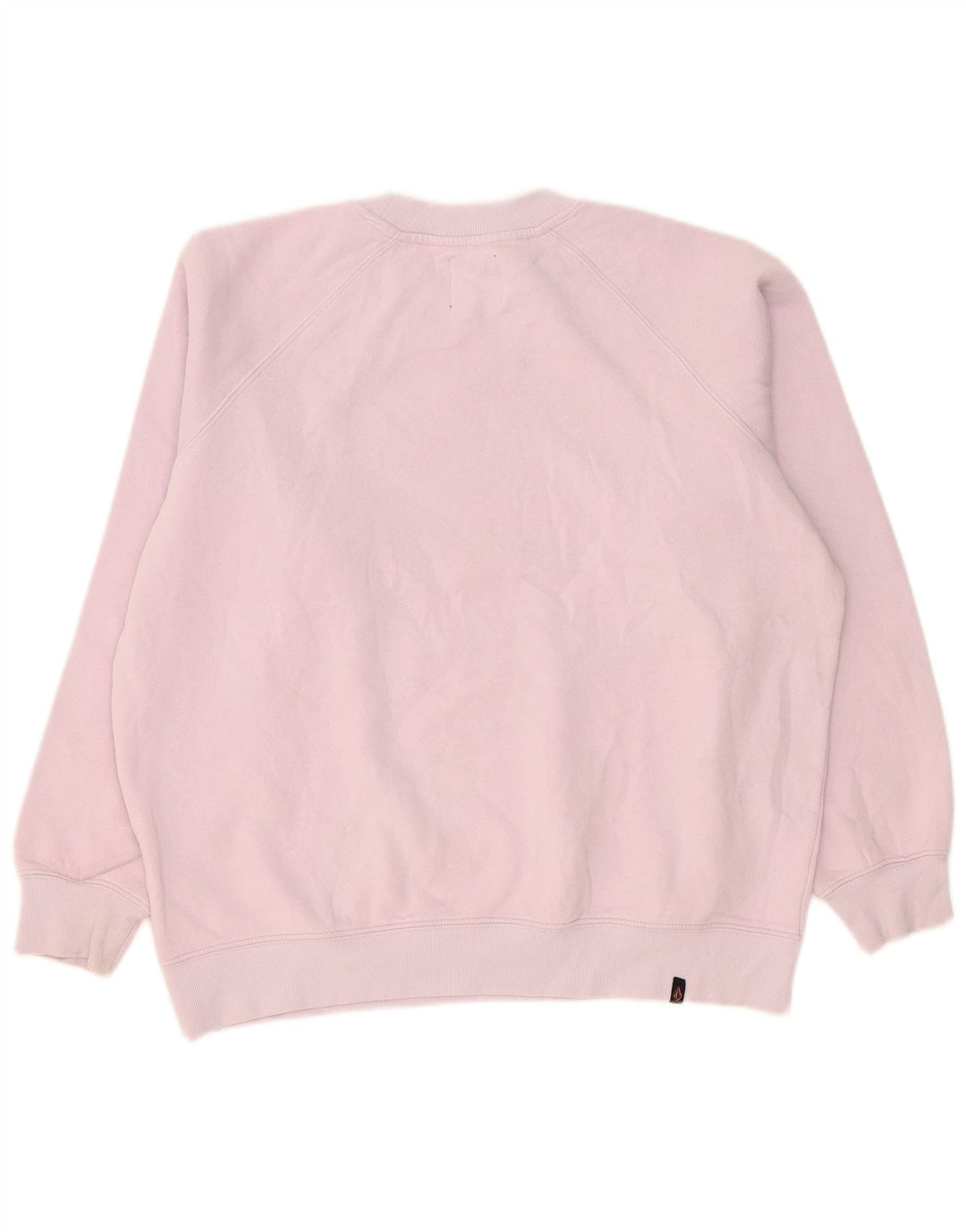 Volcom Womens Graphic Oversized Sweatshirt Jumper US 4/6 Small Pink Cotton