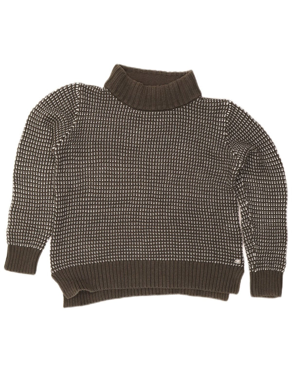 Saltrock Womens Turtle Neck Jumper Sweater UK 16 Large Grey Spotted Cotton