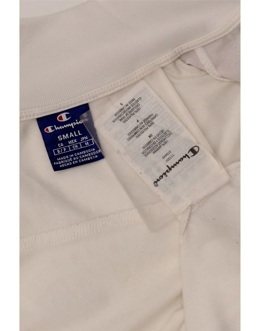 Champion Womens Graphic Tracksuit Top Jacket UK 10 Small White Polyester