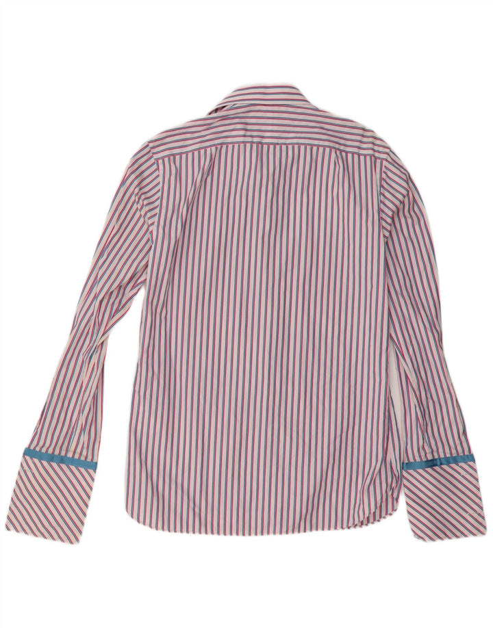 Ted Baker Mens Formal Shirt Size 39 15 1/2 Medium Pink Striped Cotton