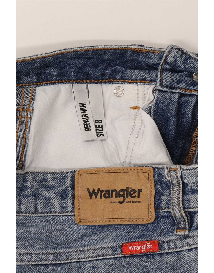 Wrangler Womens Distressed Denim Skirt UK 8 Small W27 Blue