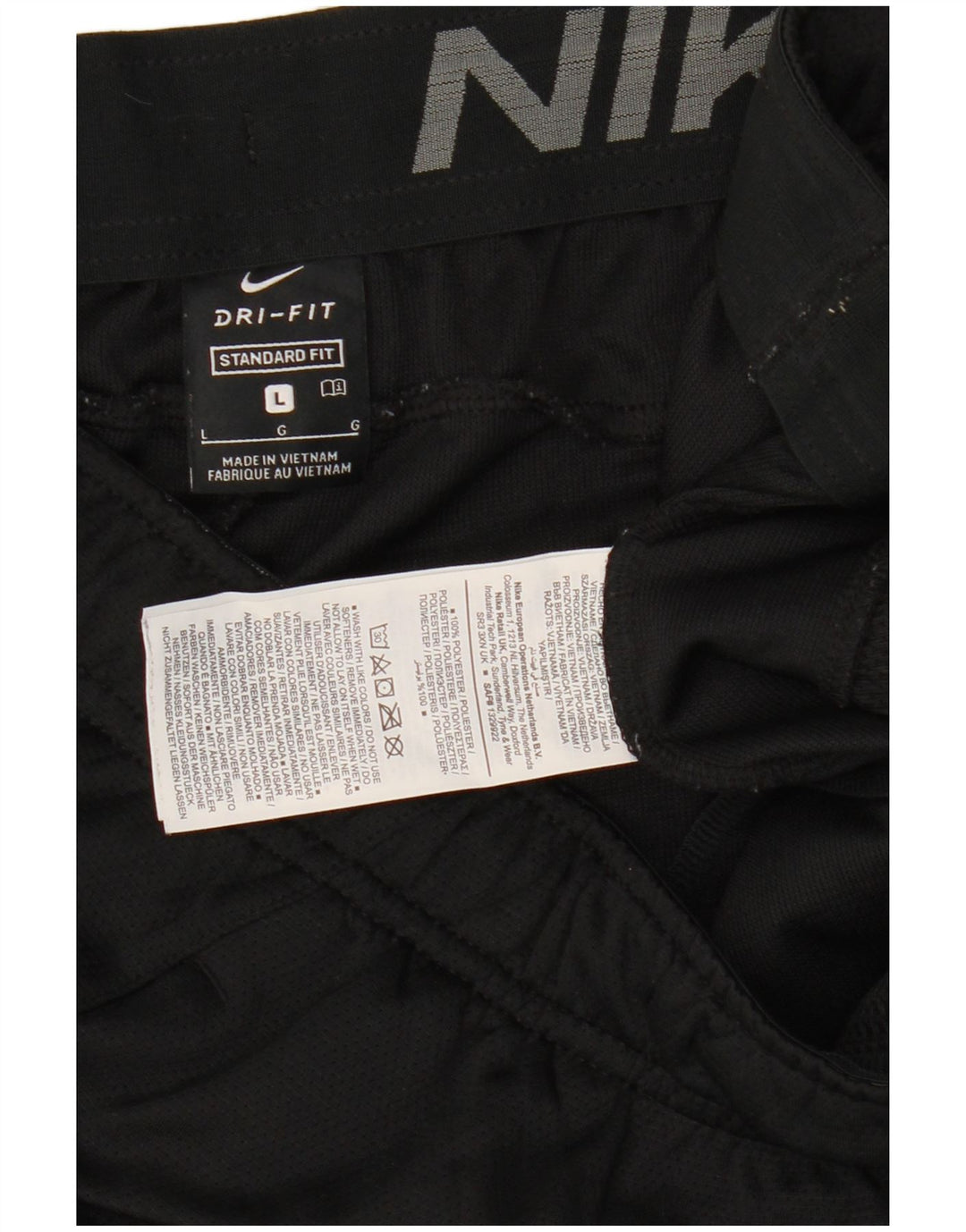 Nike Mens Dri Fit Standard Sport Shorts Large Black Colourblock Polyester