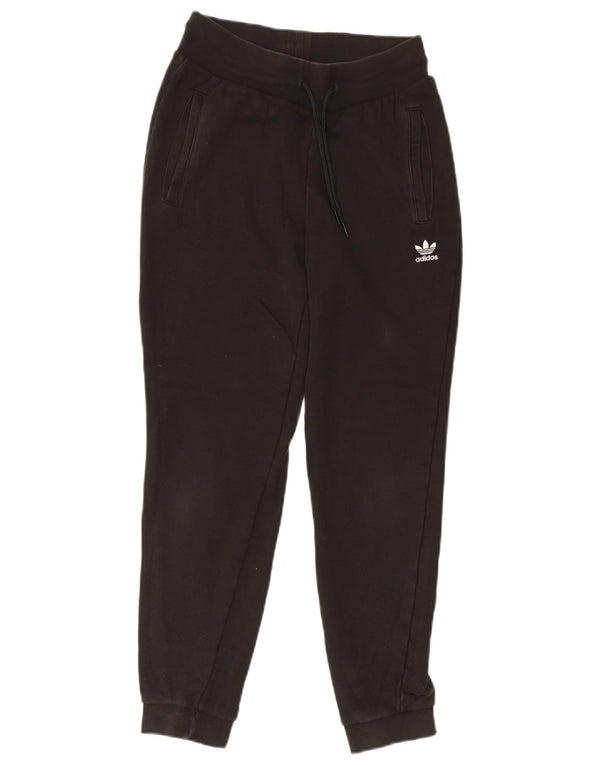 Adidas Womens Tracksuit Trousers Joggers UK 10 Small Black Cotton