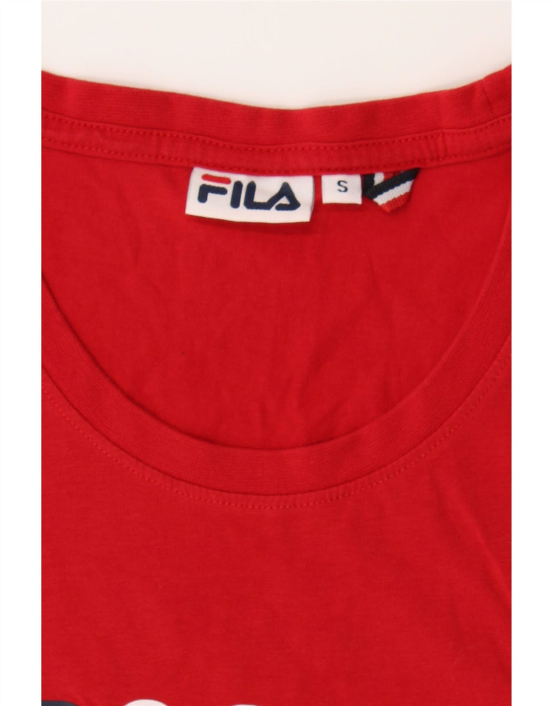 FILA Womens Graphic T-Shirt Top UK 8 Small Red Vintage Fila and Second-Hand Fila from Messina Hembry 