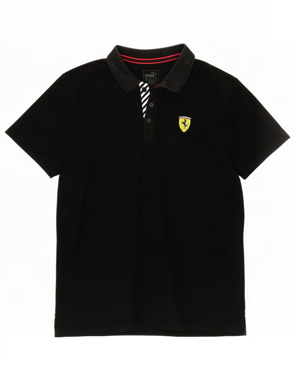 Puma Mens Ferrari Polo Shirt Medium Black Cotton