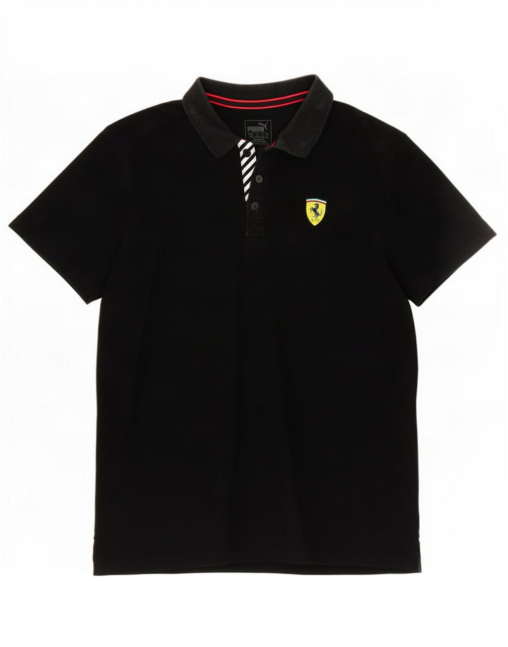 Puma Mens Ferrari Polo Shirt Medium Black Cotton