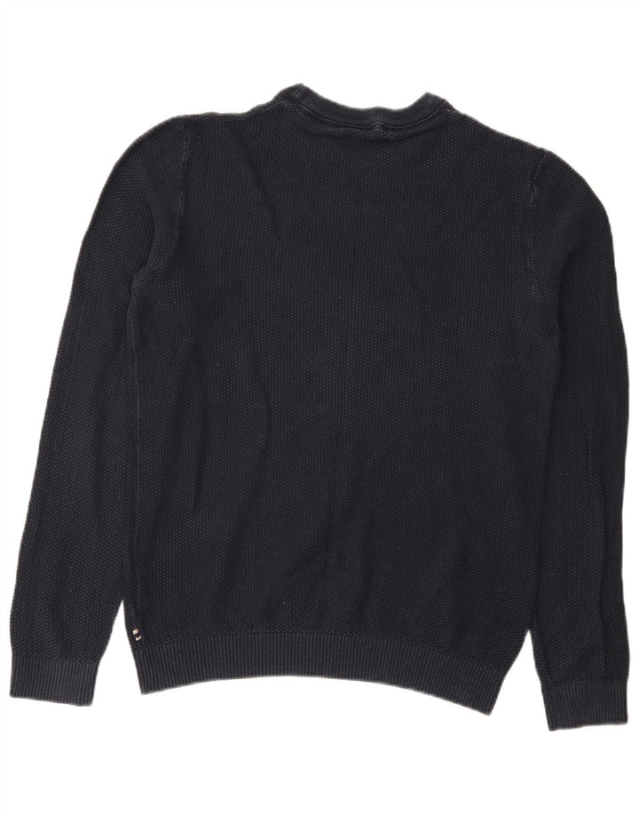 Jack & Jones Mens Crew Neck Jumper Sweater Medium Navy Blue Cotton