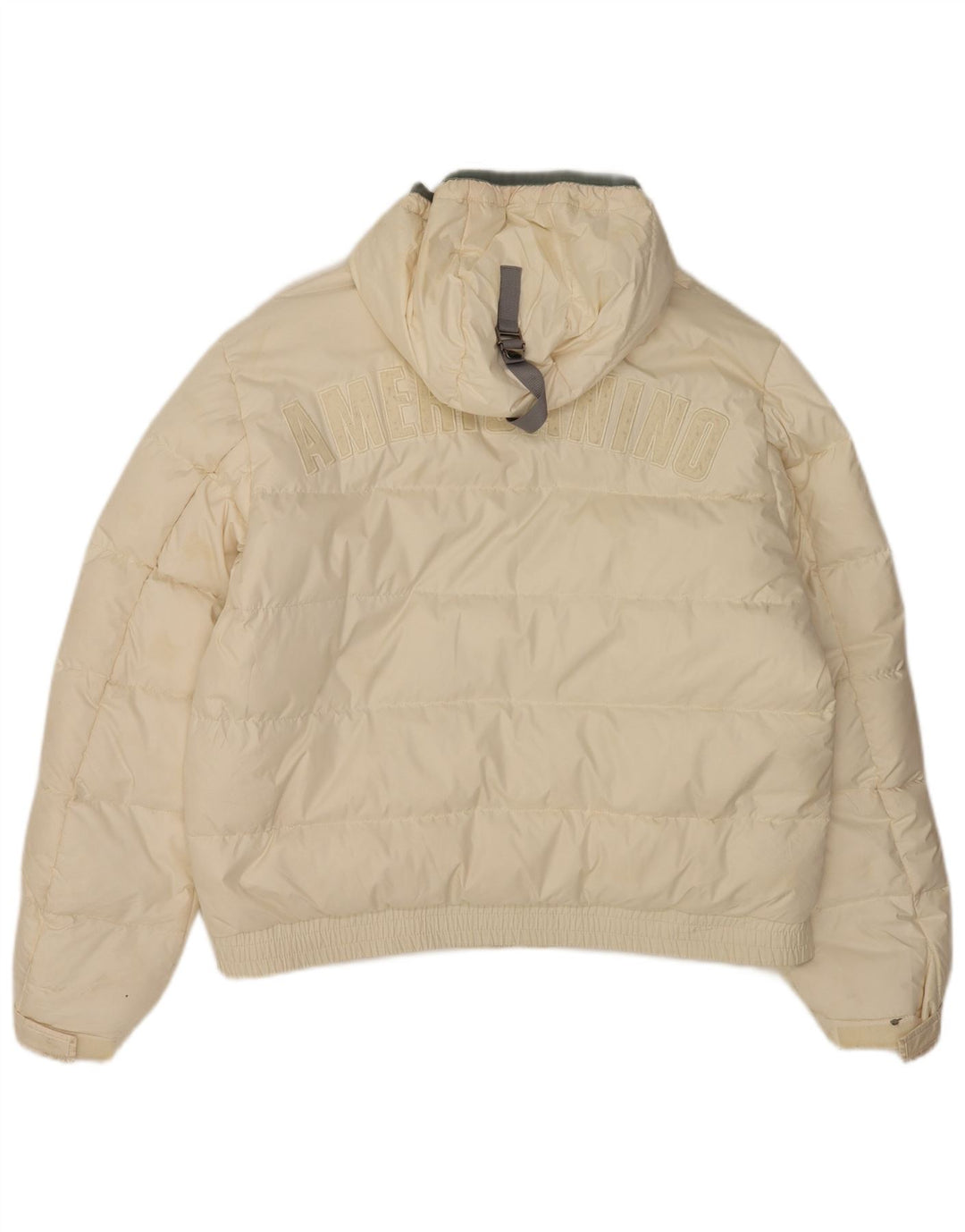 Americanino Mens Graphic Hooded Padded Jacket UK 40 Large White Polyester