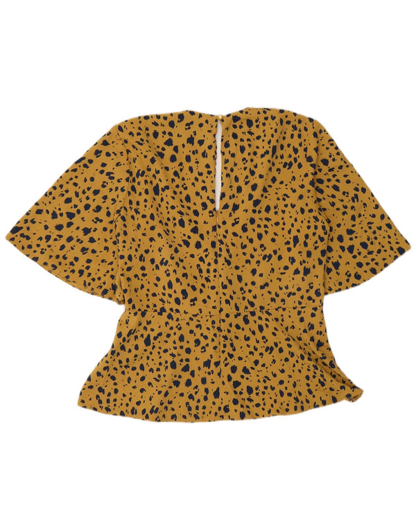 Coast Womens Blouse Top UK 12 Medium Yellow Animal Print Polyester