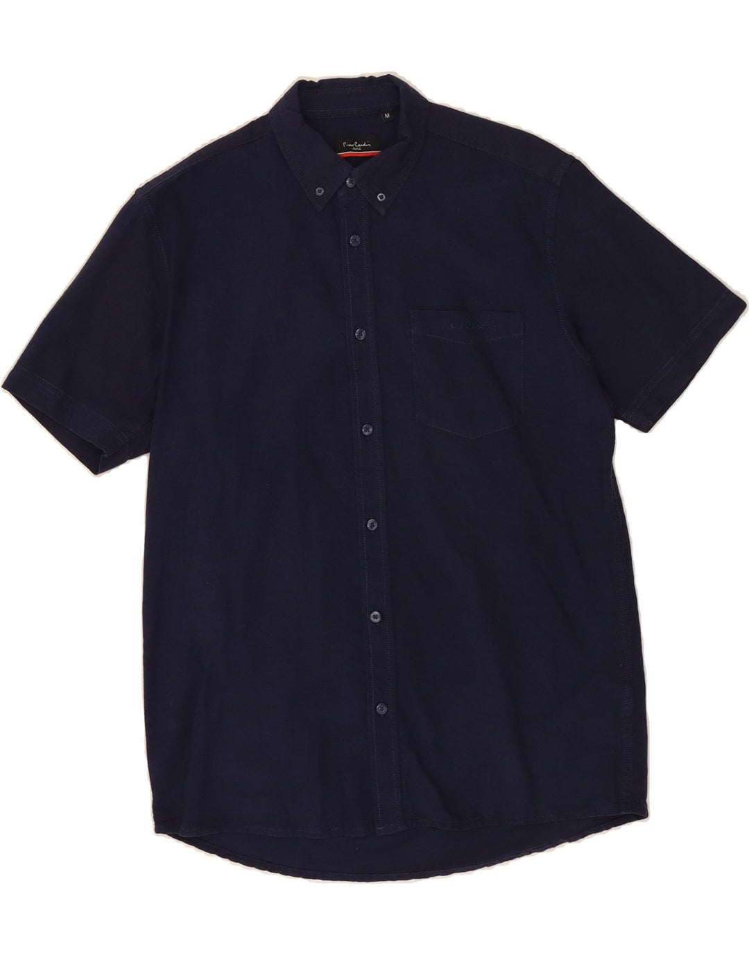 PIERRE CARDIN Mens Regular Fit Short Sleeve Shirt Medium Navy Blue Cotton Vintage Pierre Cardin and Second-Hand Pierre Cardin from Messina Hembry 