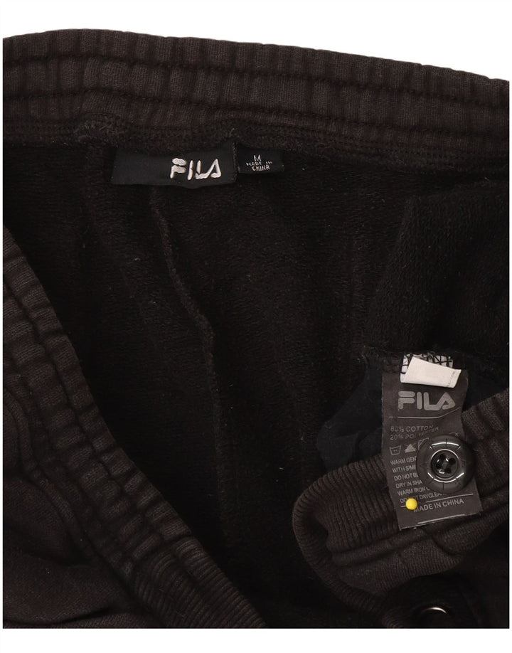 Fila Womens Tracksuit Trousers UK 14 Medium Black Cotton