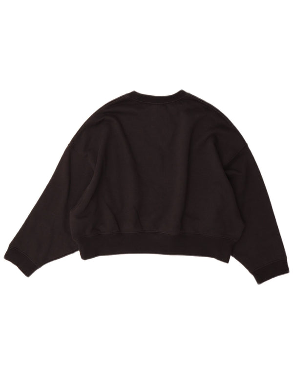 Nike Girls Oversized Graphic Sweatshirt Jumper 10-11 Years Medium Black