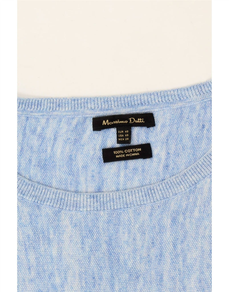 MASSIMO DUTTI Womens Boat Neck Jumper Sweater UK 6 XS Blue Cotton Vintage Massimo Dutti and Second-Hand Massimo Dutti from Messina Hembry 