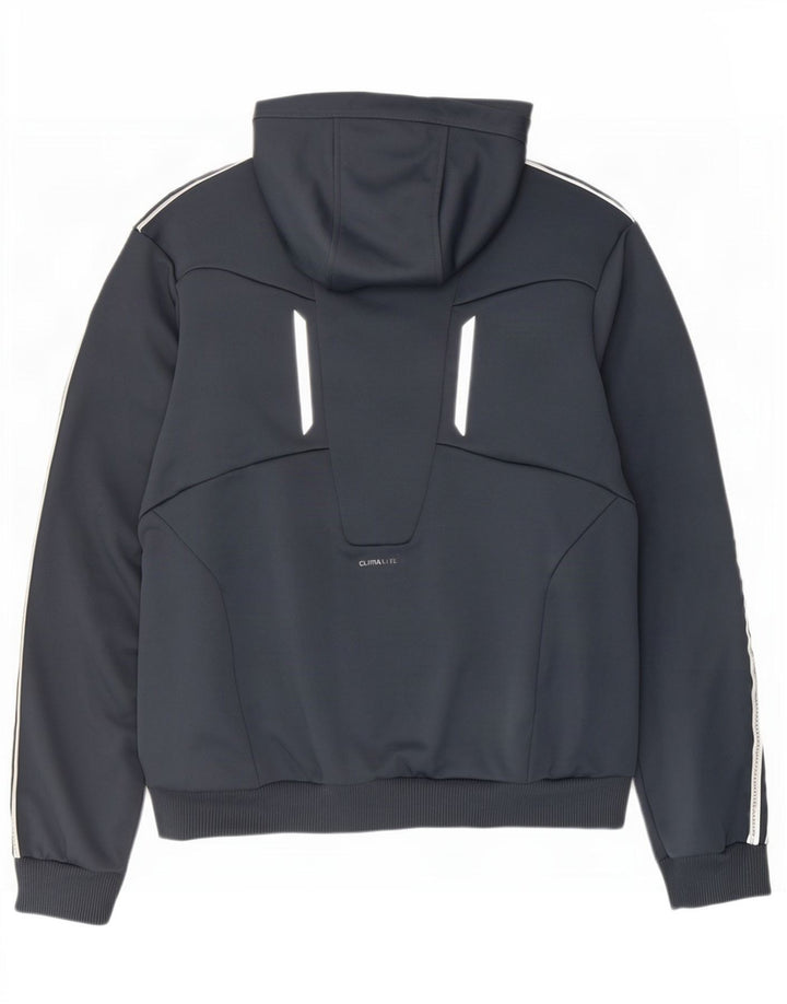 Adidas Mens Climalite Zip Hoodie Sweater Large Grey Colourblock Polyester