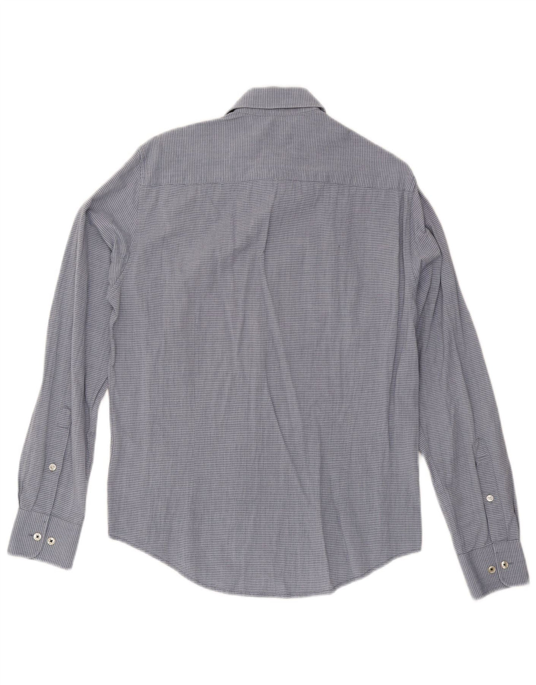 Armani Jeans Mens Custom Fit Shirt Medium Blue Pinstripe Cotton