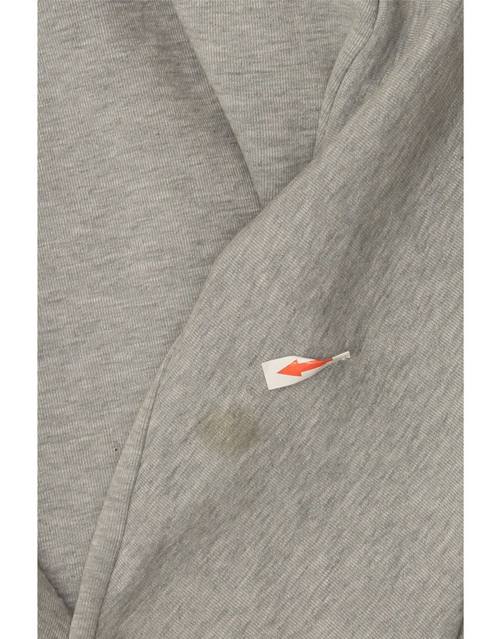 NIKE Boys Zip Hoodie Sweater 10-11 Years Medium Grey Striped Cotton
