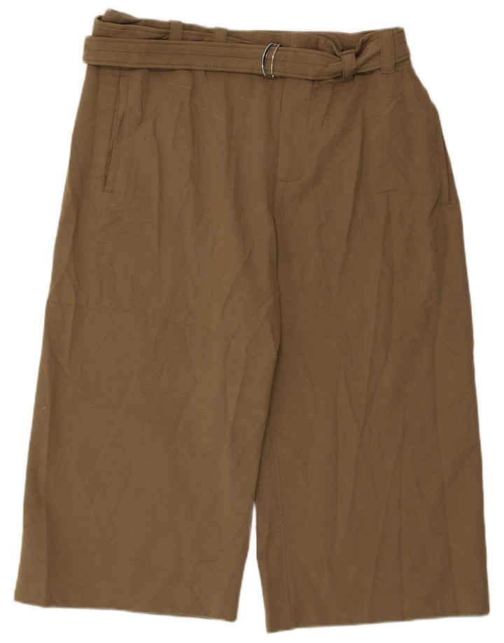 Zara Womens Capri Trousers 2XL W36 L20 Khaki Polyester